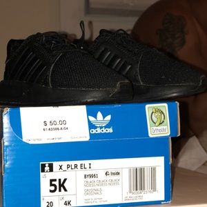 Adidas black toddler sneakers